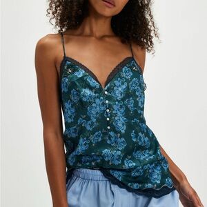 NWOT FREE PEOPLE INTIMATELY NIGHT SPECIAL CAMI, SIZE S, FLORAL SATIN